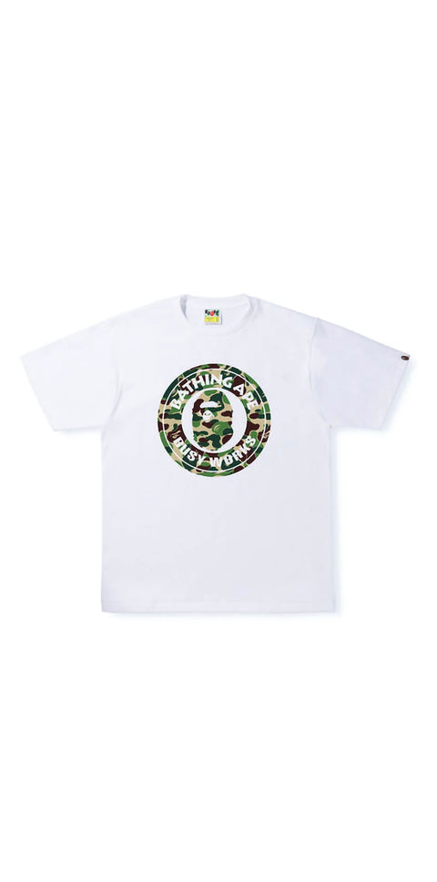 T DS White Green BAPE ABC Camo Single Color Busy Works Tee