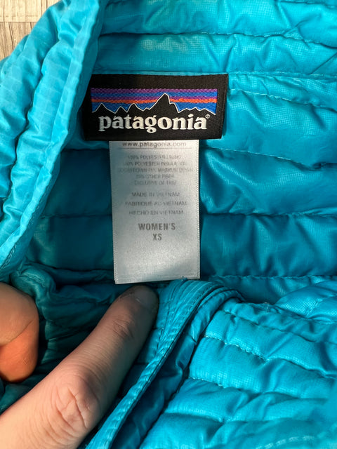 T W Light Blue Patagonia Puffer Jacket Sz XS